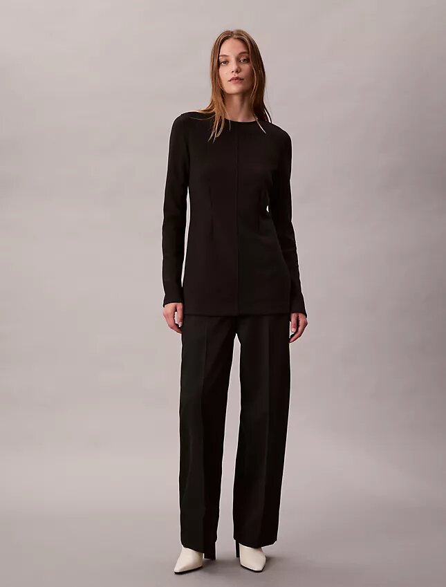 Tailored Knit Slim Tunic Top Tailored Knit Slim Tunic Top