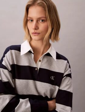 Varsity Stripe Mini Polo Dress
