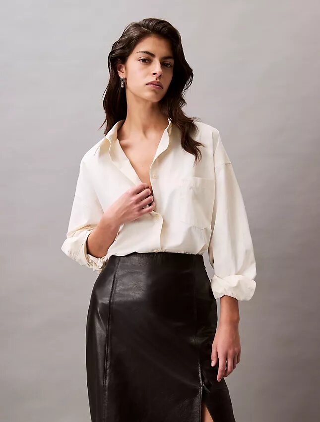Viscose Blend Relaxed Button-Down Shirt Viscose Blend Relaxed Button-Down Shirt