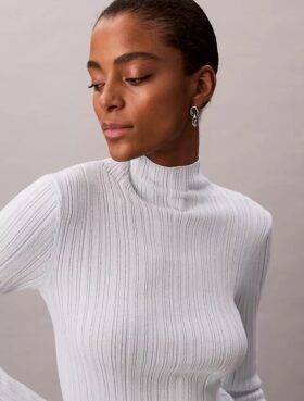 Viscose Blend Rib Mock Neck Sweater Viscose Blend Rib Mock Neck Sweater