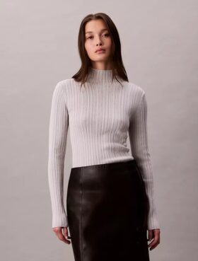 Viscose Blend Rib Mock Neck Sweater Viscose Blend Rib Mock Neck Sweater