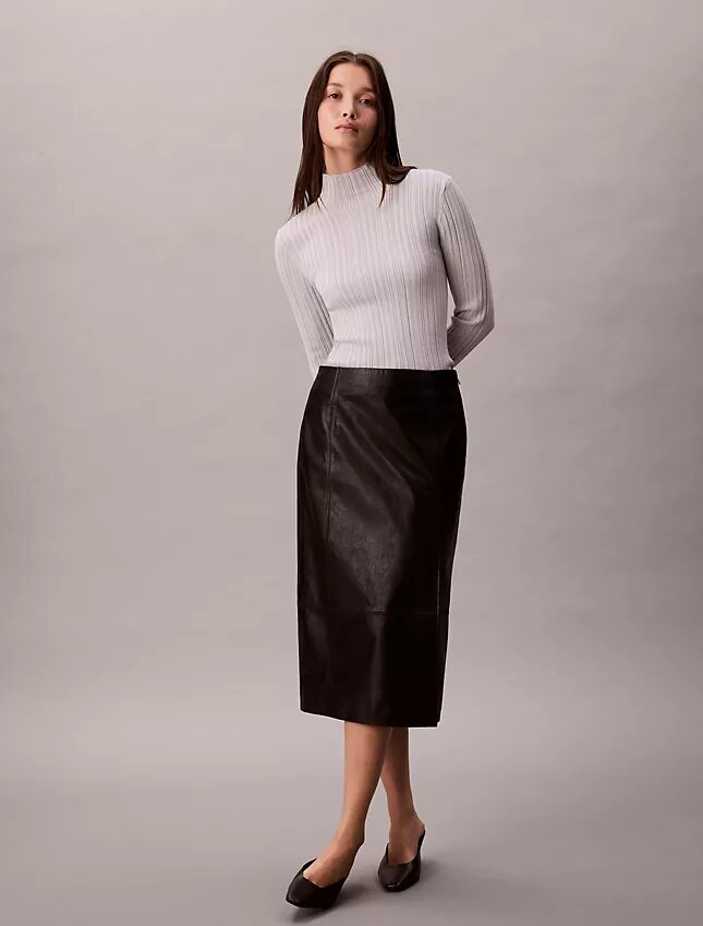 Viscose Blend Rib Mock Neck Sweater Viscose Blend Rib Mock Neck Sweater
