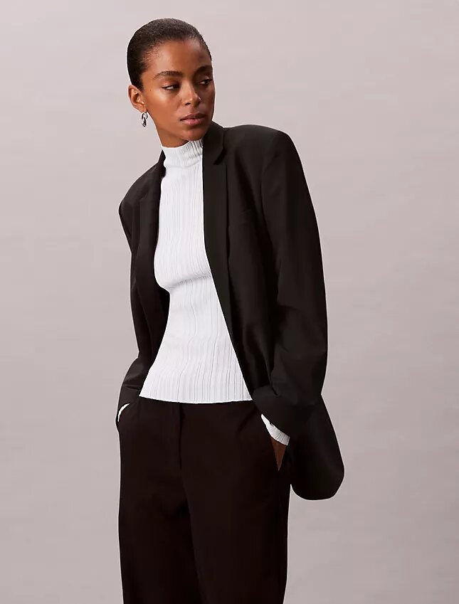 Viscose Blend Rib Mock Neck Sweater Viscose Blend Rib Mock Neck Sweater