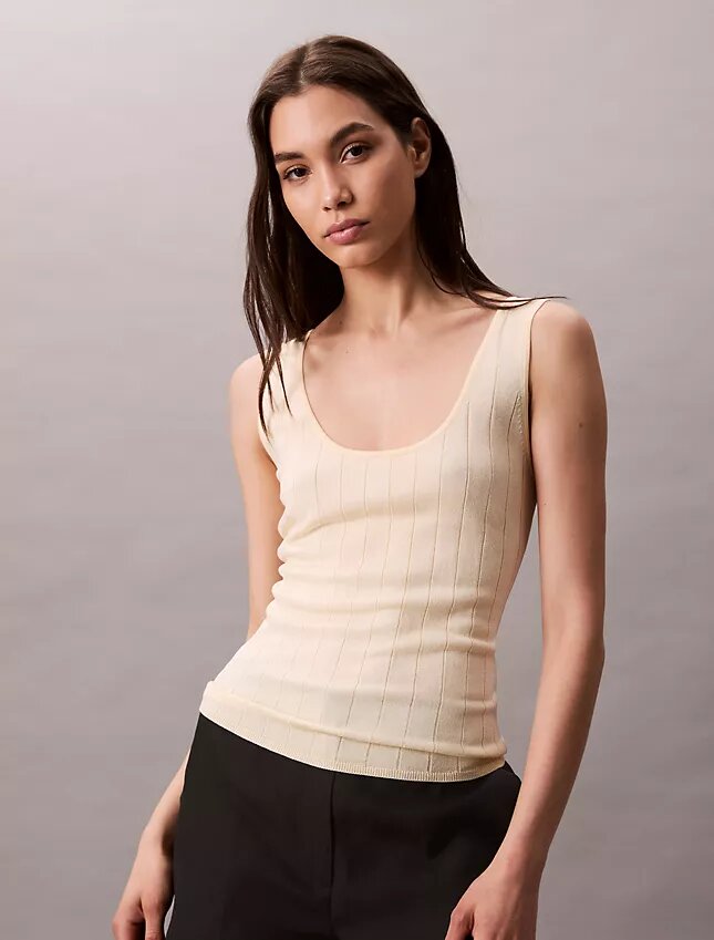 Viscose Blend Rib Tank Top Viscose Blend Rib Tank Top