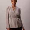 Viscose Jacquard Wrap Blazer Viscose Jacquard Wrap Blazer