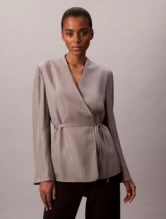 Viscose Jacquard Wrap Blazer Viscose Jacquard Wrap Blazer
