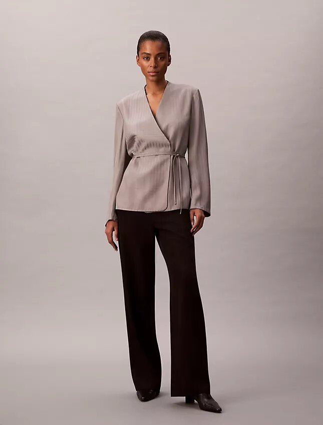Viscose Jacquard Wrap Blazer Viscose Jacquard Wrap Blazer