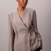 Viscose Jacquard Wrap Blazer Viscose Jacquard Wrap Blazer