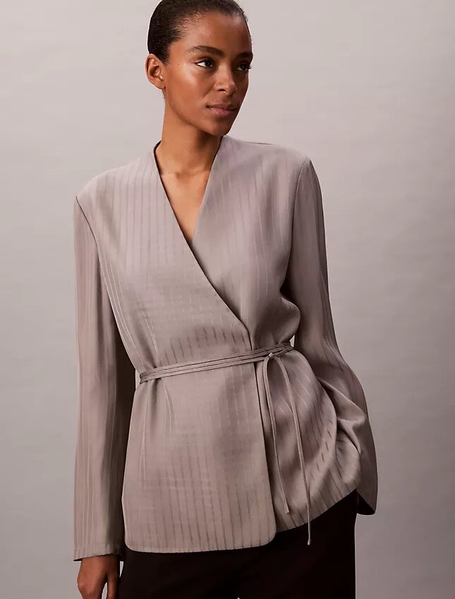 Viscose Jacquard Wrap Blazer Viscose Jacquard Wrap Blazer