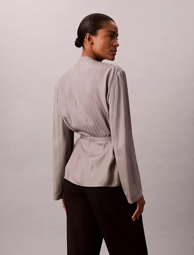 Viscose Jacquard Wrap Blazer Viscose Jacquard Wrap Blazer