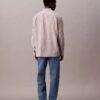 Viscose Nylon Blend Stripe Relaxed Button-Down Shirt