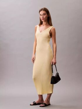Viscose Rib Midi Dress