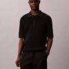 Waffle Cotton Polo Sweater Waffle Cotton Polo Sweater
