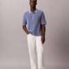 Waffle Cotton Polo Sweater Waffle Cotton Polo Sweater