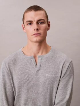 Waffle Knit Henley Sleep Tee
