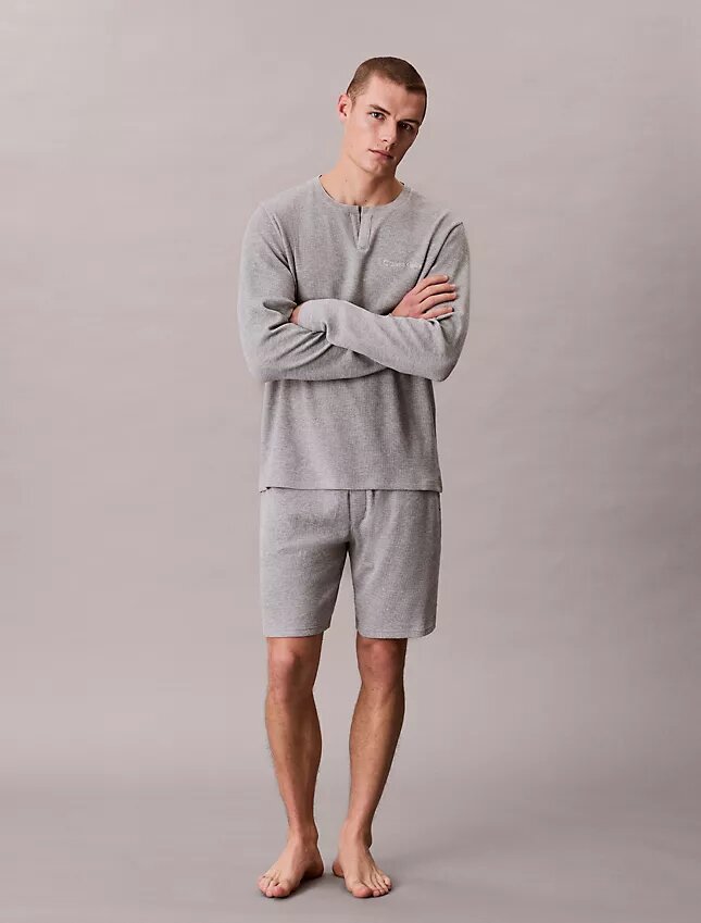Waffle Knit Henley Sleep Tee Waffle Knit Henley Sleep Tee
