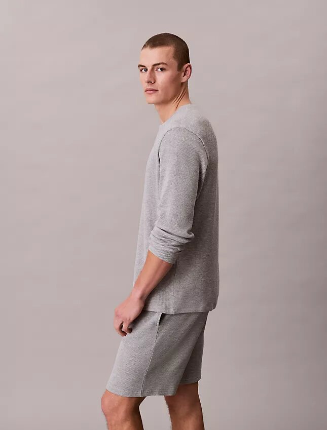 Waffle Knit Henley Sleep Tee Waffle Knit Henley Sleep Tee