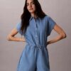 Washed Chambray Romper
