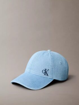 Washed Denim Embroidered Logo Baseball Cap Washed Denim Embroidered Logo Baseball Cap