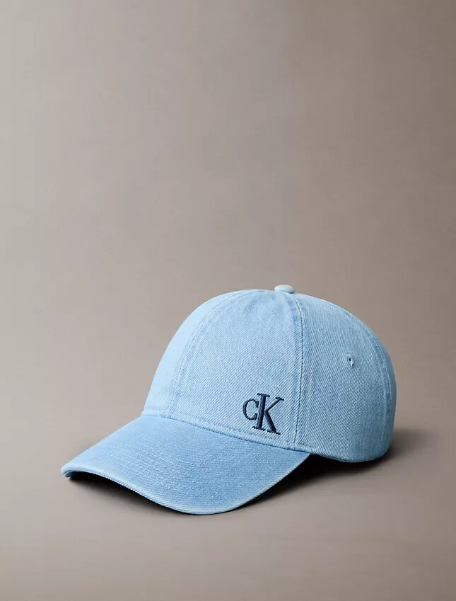 Washed Denim Embroidered Logo Baseball Cap Washed Denim Embroidered Logo Baseball Cap