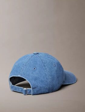 Washed Denim Embroidered Logo Baseball Cap Washed Denim Embroidered Logo Baseball Cap