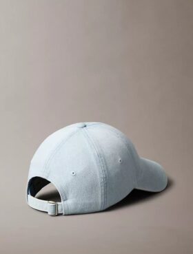 Washed Denim Embroidered Logo Baseball Cap Washed Denim Embroidered Logo Baseball Cap