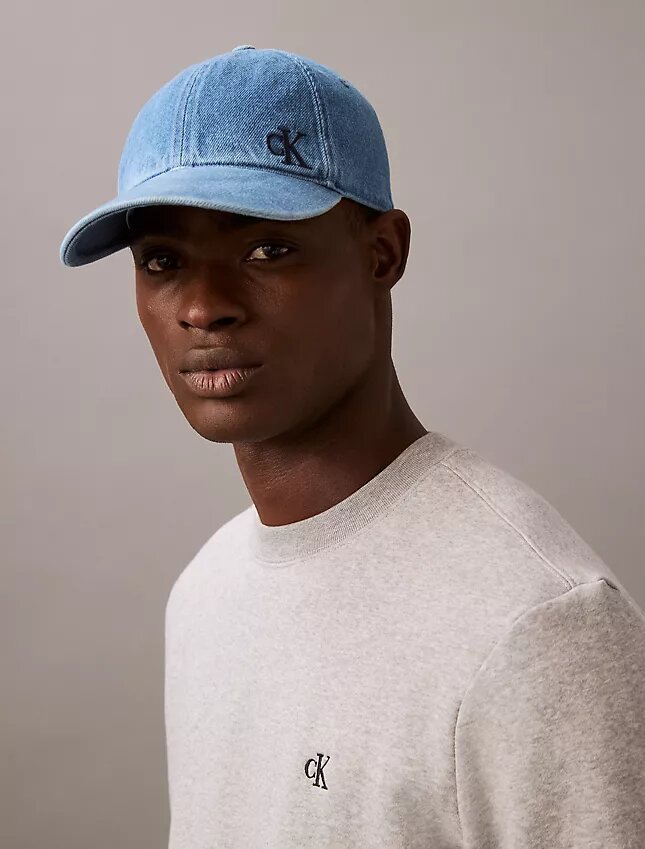 Washed Denim Embroidered Logo Baseball Cap Washed Denim Embroidered Logo Baseball Cap