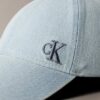 Washed Denim Embroidered Logo Baseball Cap