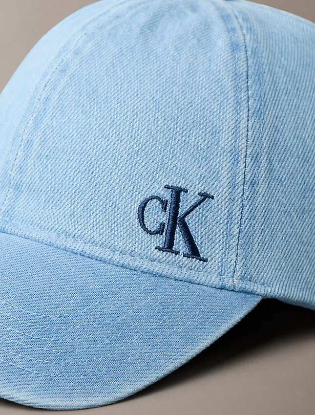 Washed Denim Embroidered Logo Baseball Cap Washed Denim Embroidered Logo Baseball Cap