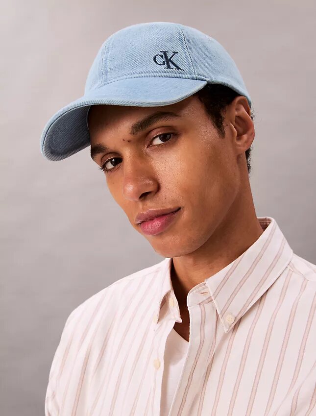 Washed Denim Embroidered Logo Baseball Cap Washed Denim Embroidered Logo Baseball Cap