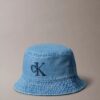 Washed Denim Embroidered Logo Bucket Hat Washed Denim Embroidered Logo Bucket Hat