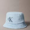 Washed Denim Embroidered Logo Bucket Hat Washed Denim Embroidered Logo Bucket Hat