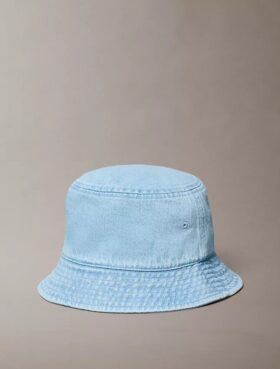 Washed Denim Embroidered Logo Bucket Hat Washed Denim Embroidered Logo Bucket Hat