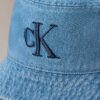Washed Denim Embroidered Logo Bucket Hat Washed Denim Embroidered Logo Bucket Hat
