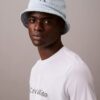 Washed Denim Embroidered Logo Bucket Hat Washed Denim Embroidered Logo Bucket Hat