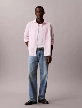 Washed Poplin Relaxed Button-Down Shirt