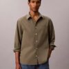 Washed Poplin Relaxed Button-Down Shirt
