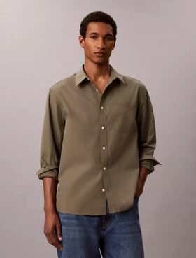Washed Poplin Relaxed Button-Down Shirt