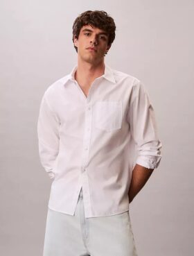 Washed Poplin Relaxed Button-Down Shirt