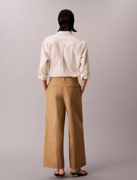 Wide Leg Cropped Chino Pant