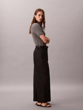Wide Leg Cropped Chino Pant