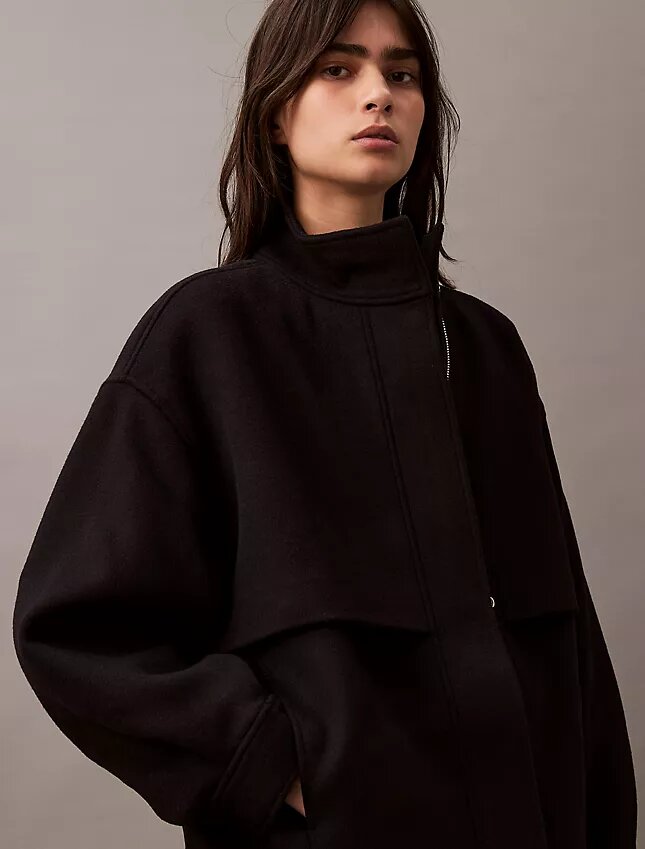 Wool Blend Bomber Jacket Wool Blend Bomber Jacket