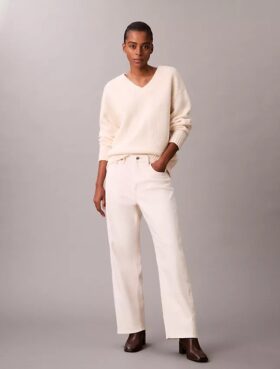 Wool Blend Boucle V-Neck Sweater Wool Blend Boucle V-Neck Sweater