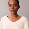 Wool Blend Boucle V-Neck Sweater Wool Blend Boucle V-Neck Sweater
