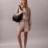 Wool Blend Herringbone Utility Shorts