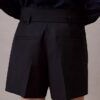 Wool Blend Herringbone Utility Shorts