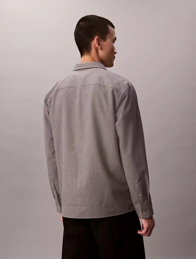 Wool Blend Relaxed Button-Down Shirt Wool Blend Relaxed Button-Down Shirt