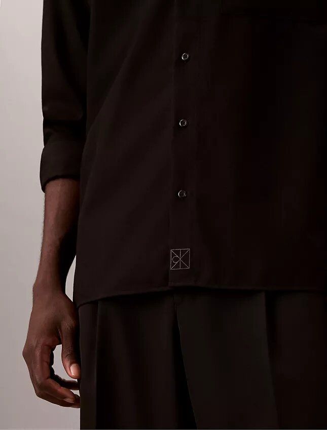 Wool Blend Relaxed Button-Down Shirt Wool Blend Relaxed Button-Down Shirt