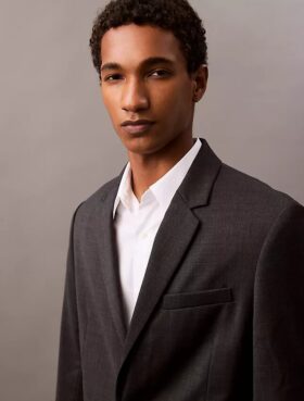 Wool Blend Single-Breasted Blazer