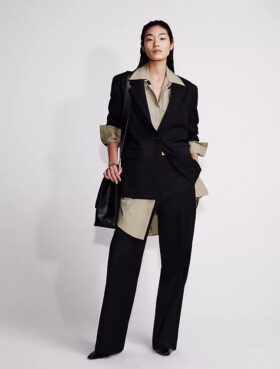 Wool Blend Tailored Pants